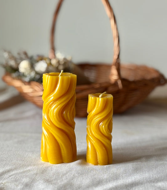 Swirl Beeswax Candle