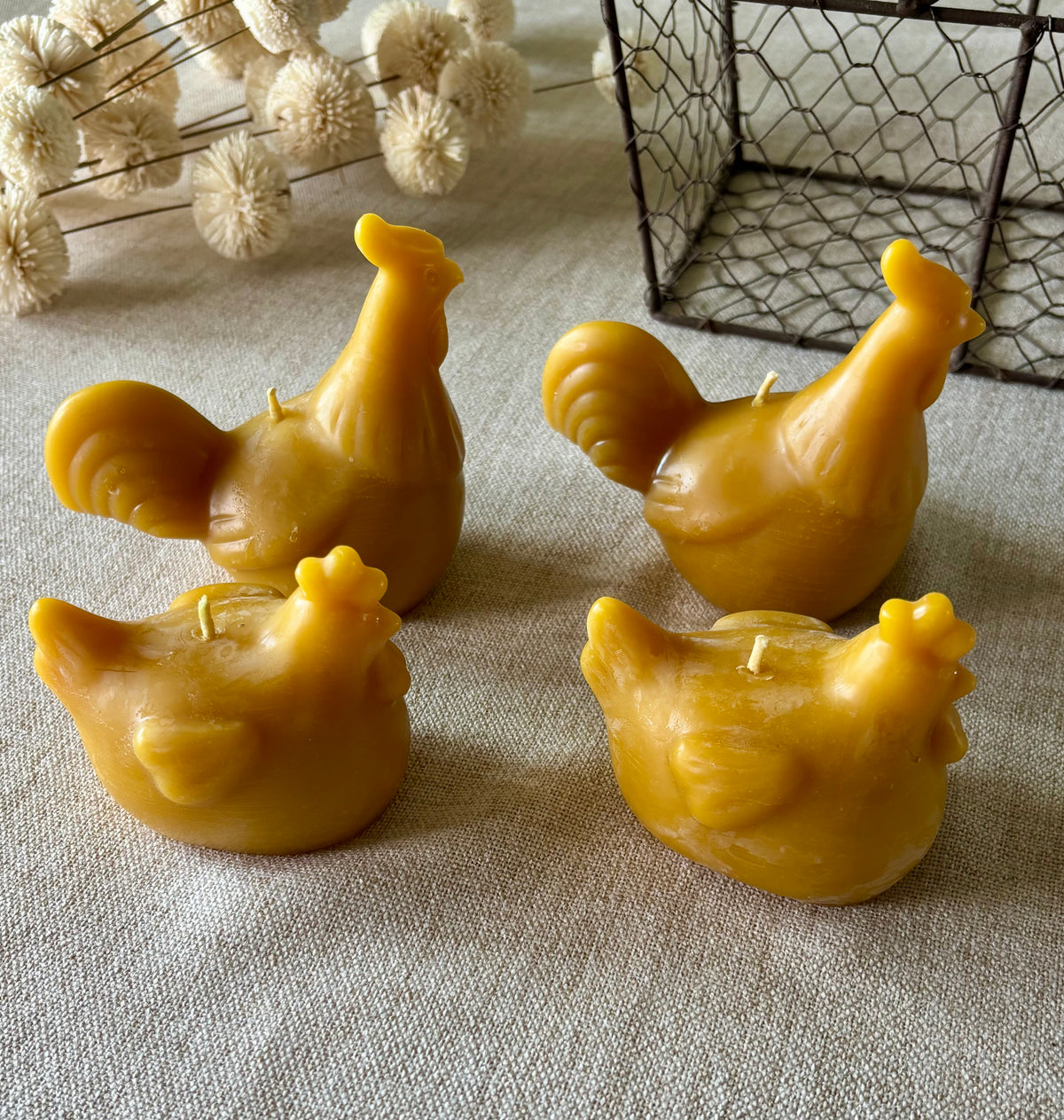 Hen & Rooster Beeswax Candles