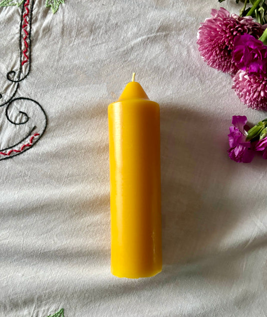 Homestead Beeswax Pillar Candle