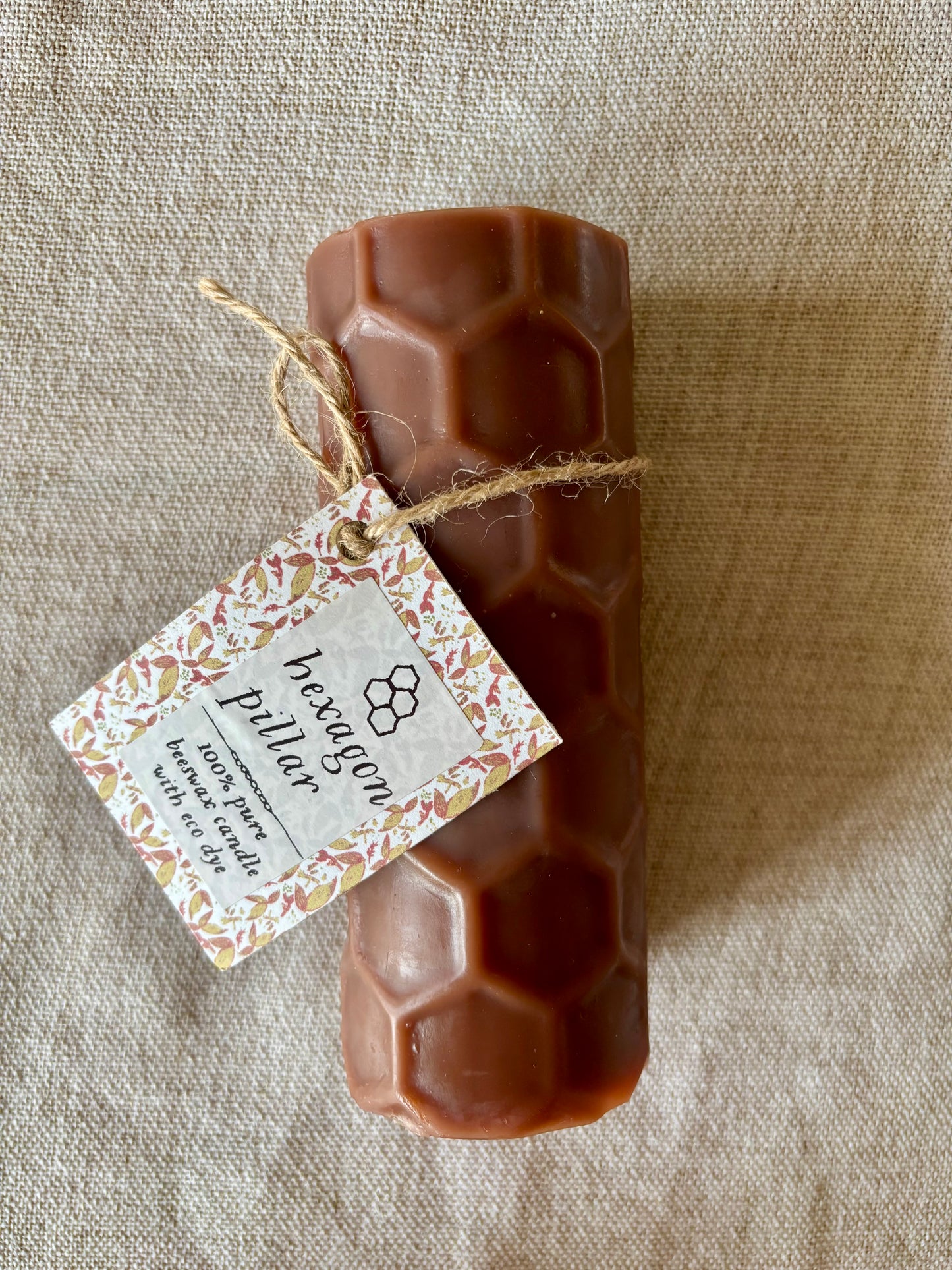 Hexagon Pillar Beeswax Candle