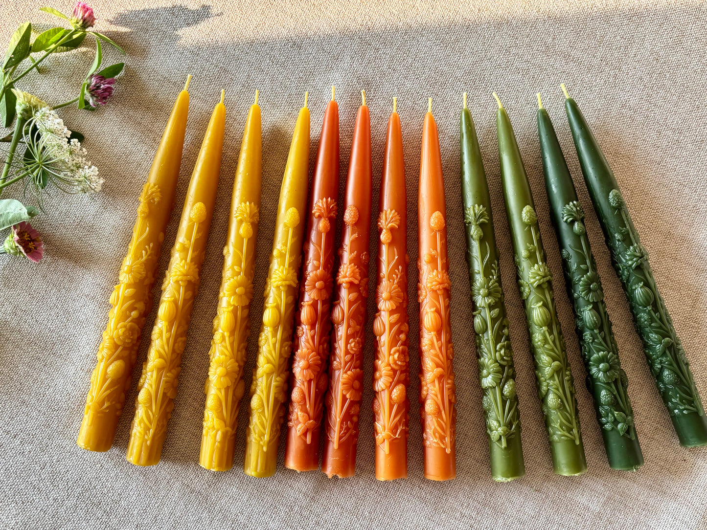 Wildflower Beeswax Tapers