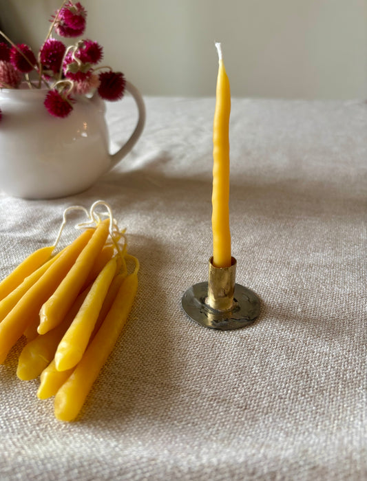 Hand dipped mini beeswax candles, set of 6