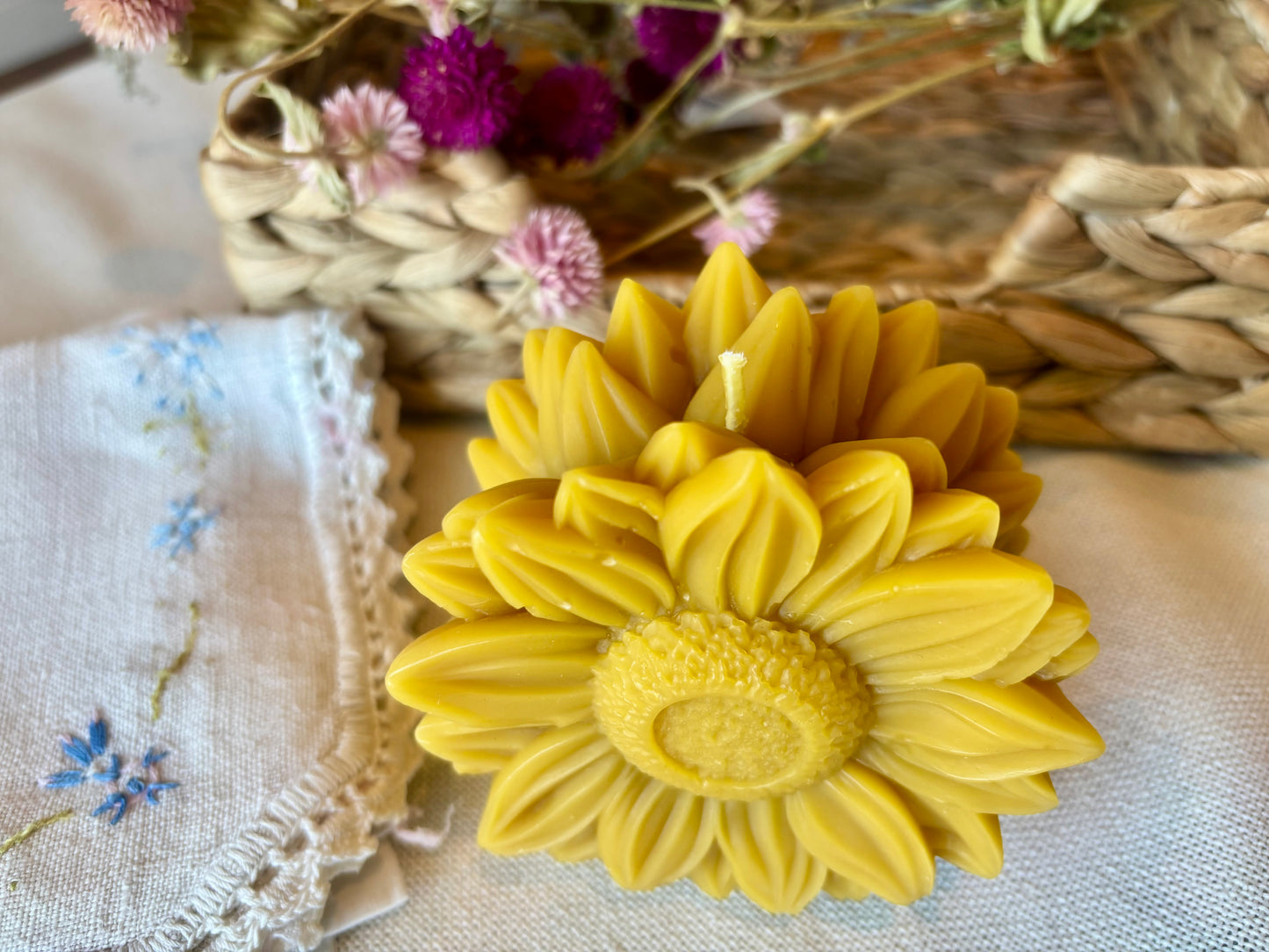 Blooming Sunflower Candle