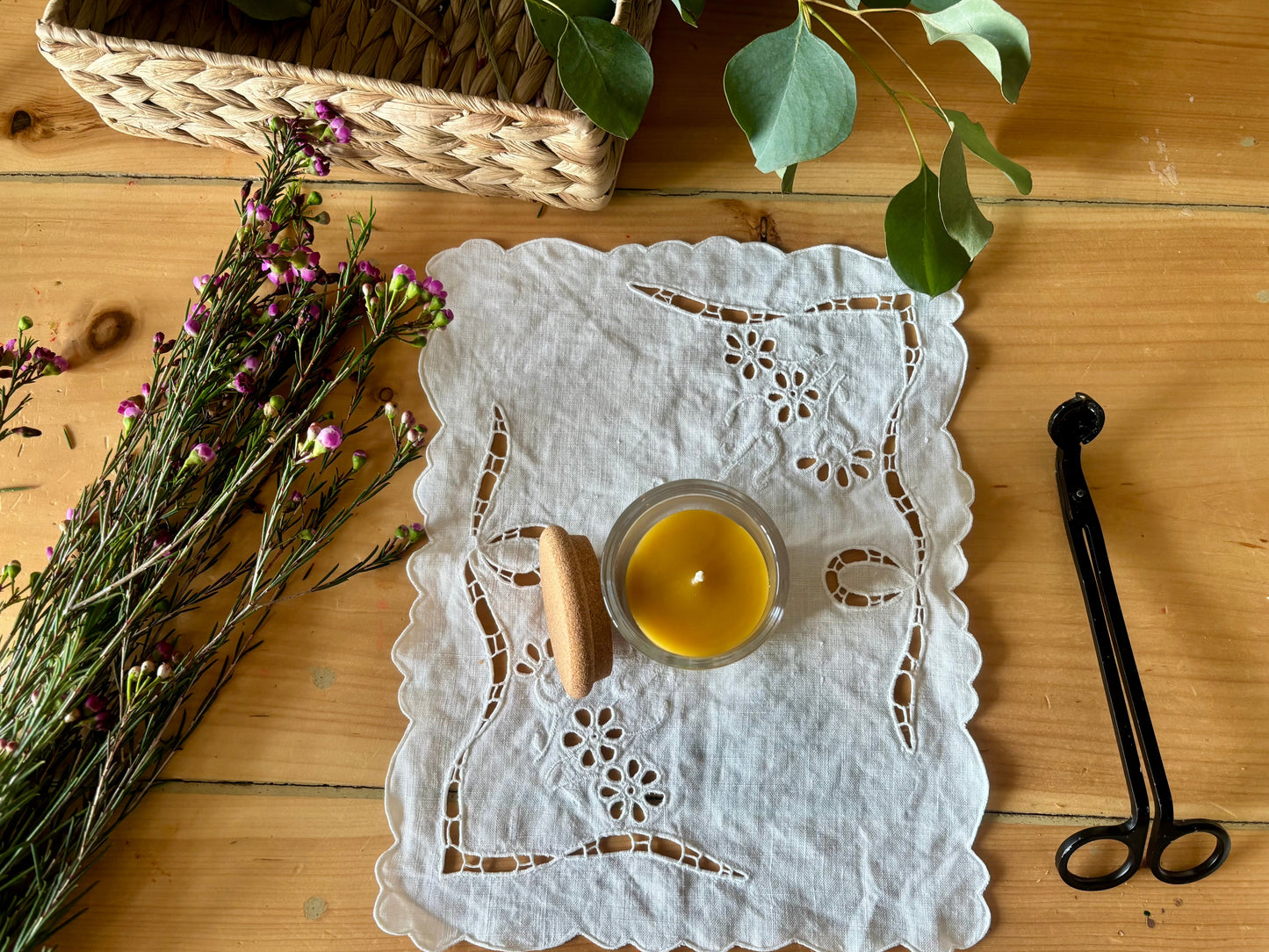 the top of a container candle