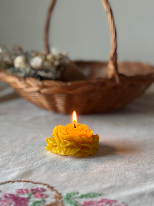 Peony Beeswax Candle
