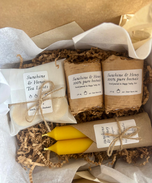 Sunshine & Honey Gift Set: Tea Lights, Votives & Tapers