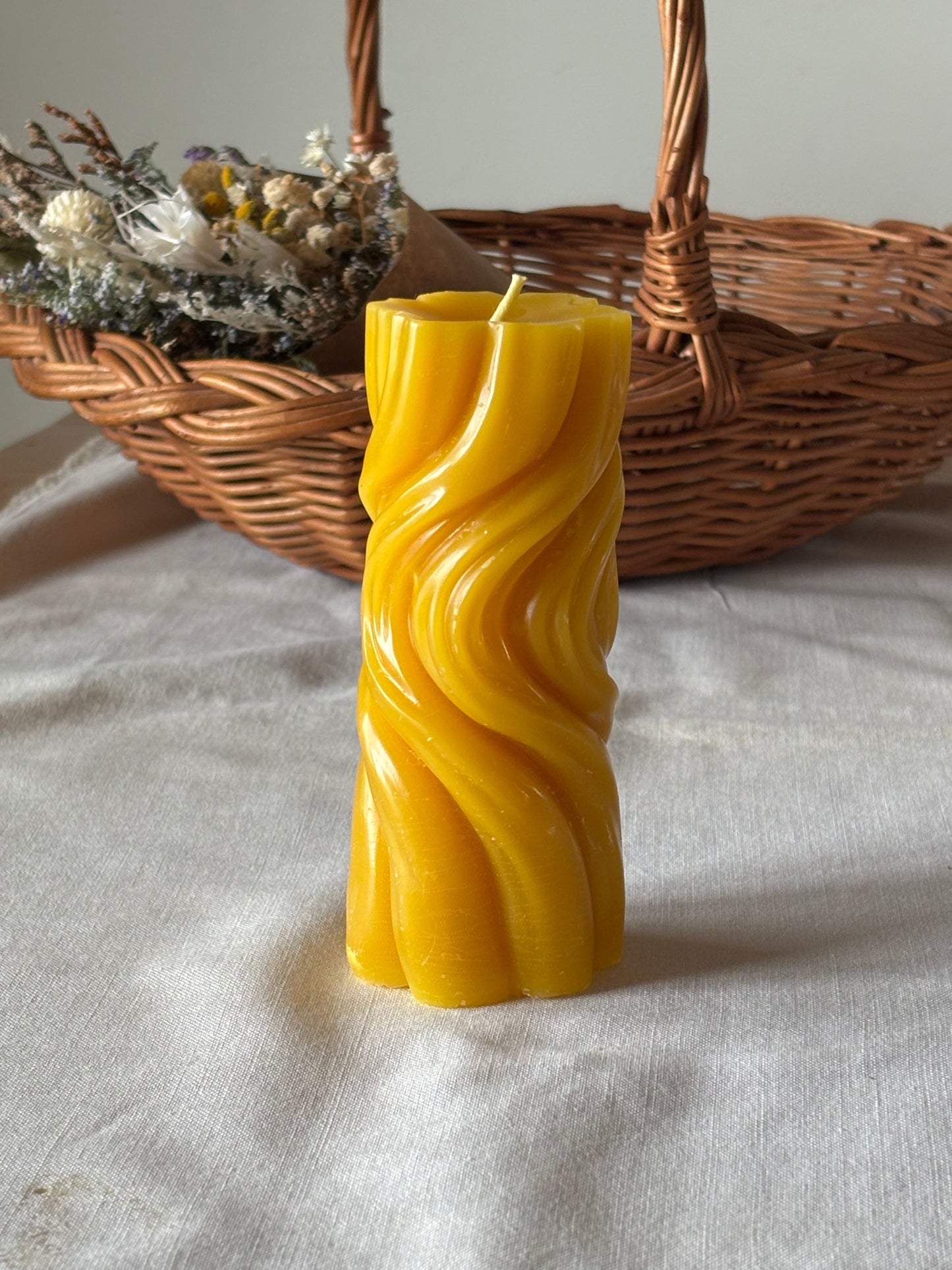 Swirl Beeswax Candle