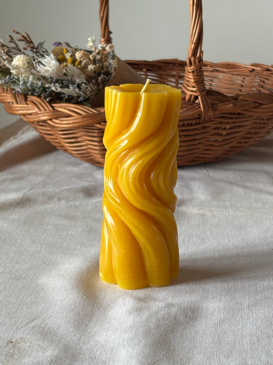 Swirl Beeswax Candle