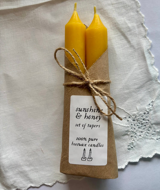 Pure Beeswax Taper Candles