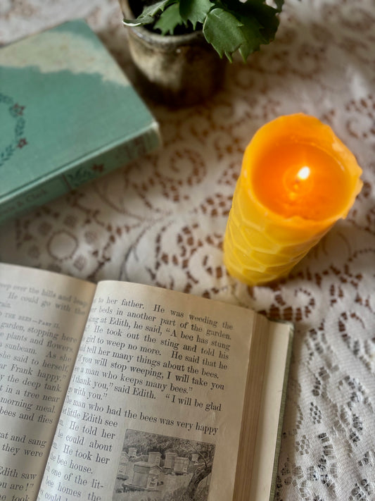 Hexagon Pillar Beeswax Candle