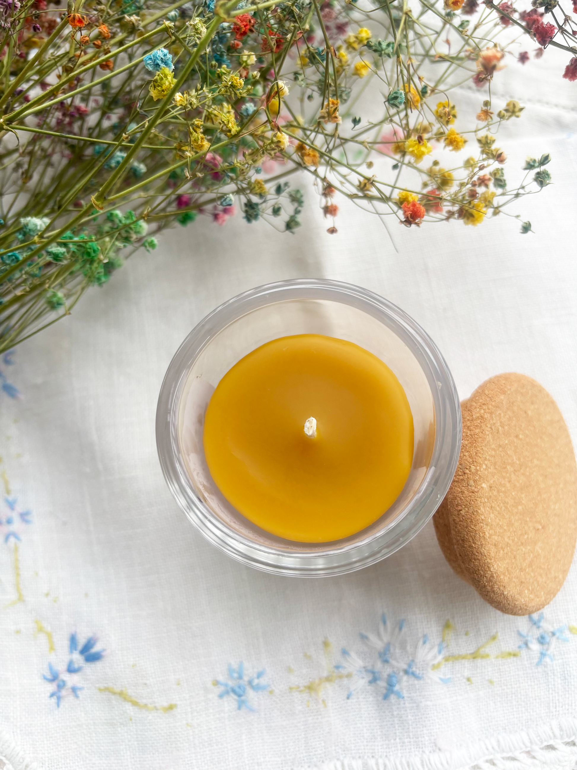 a picture of the top of container candle